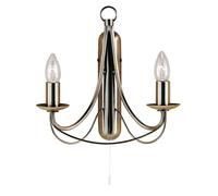 Applique Industrial-Nordico Maypole Acciaio Ottone 2 Luci E14
