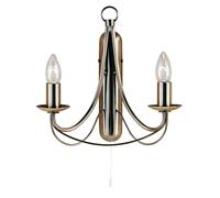 Applique Industrial-Nordico Maypole Acciaio Ottone 2 Luci E14