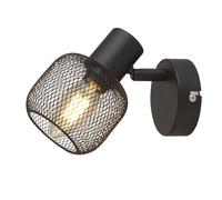 Applique Industrial-Nordico Meshy Acciaio Nero 1 Luce E14