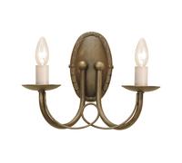 Applique Industrial Nordico Minster Acciaio Nero Oro 2 Luci E14
