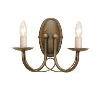 Applique Industrial Nordico Minster Acciaio Nero Oro 2 Luci E14