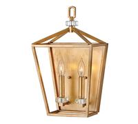 Applique Industrial Nordico Stinson Acciaio Ottone Antico 2 Luci E14