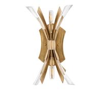 Applique Industrial Nordico Vida Acciaio Oro Brunito 2 Luci E14