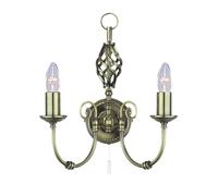 Applique Industrial-Nordico Zanzibar Acciaio Ottone 2 Luci E14