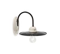 Applique Industrial Potenza Ferro E Ceramica Nero E Decorata Lucida 1 Luce E27