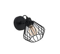 Applique Industrial Tabillano 1 Luce Acciaio Nero
