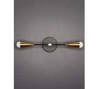 Applique Industriale Di Metà Secolo 2 Coni Ottone Luce Specchio E Luce Da Letto