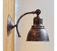 Applique Industriale Regolabile in Metnero,Da da Parete Stile Rustico Vintage per Interni, Attacco E27 per Soggiorno, Camera da Letto, Comodino/Nero/Ruine