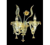 Applique italiano in Vetro di Murano originale Fatto a mano in Italia 2 Luci