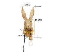 Applique KARE Animal Rabbit, dorata, plastica, E27 Kare