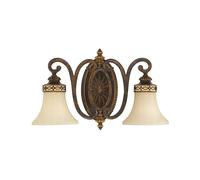 Applique Contemporanea Alta Drawing Room Acciaio Noce Vetro 2 Luci E27 [EEK: A++]