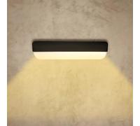 applique lampada da esterno plafoniera per parete muro a led 12w bianco nero [EEK: A+++]