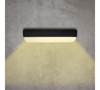 applique lampada da esterno plafoniera per parete muro a led 12w bianco nero [EEK: A+++]