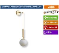 APPLIQUE LAMPADA DA INTERNO A PARATE IN STILE CONTEMPORANEO MAX 10W ATTACCO G9
