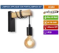APPLIQUE LAMPADA DA INTERNO A PARATE IN STILE MODERNO CON PORTALAMAPADA E27