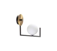 Applique lampada da interno a parete Led moderna nero sfera vetro AP433