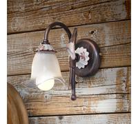 Applique Lampada da Muro montature anticate VICENZA Dimensioni 10x22x h20 cm peso 1,00 kg - Attacco Lampada 1 x max 60W E14 interno Finitura nero sfumato rame