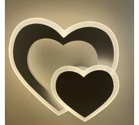 APPLIQUE LAMPADA DA MURO PER INTERNO A PARETE MODERNO DOPPIO CUORE CON LED 12W