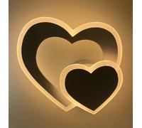 APPLIQUE LAMPADA DA MURO PER INTERNO A PARETE MODERNO DOPPIO CUORE CON LED 12W