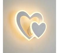 APPLIQUE LAMPADA DA MURO PER INTERNO A PARETE MODERNO DOPPIO CUORE CON LED 12W