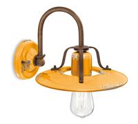 Applique Lampada da Muro Retrò, COUNTRY H 21 cm Sp 30 cm25 cm peso 1,20 kg - Attacco Lampada E27 interno VINTAGE Giallo giallo