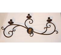 APPLIQUE LAMPADA DA PARETE 3 LUCI ART.119 FERRO BATTUTO FORGIATO RUSTICO NUOVO