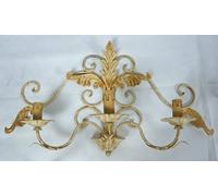 APPLIQUE LAMPADA DA PARETE 3 LUCI LED FERRO BATTUTO FORGIATO ART.L72 MADE ITALY