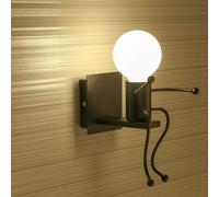 Applique Lampada da Parete Attacco E27 Moderno Creativo Omino Arredamento [EEK: A]