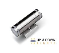 V-TAC Portafaretto LED Doppio da Muro 2*GU10 e GU5.3 (MR16) in Acciaio Inox IP44