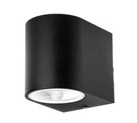 Applique Lampada Da Parete Circolare Attacco GU10 IP44 Carcassa Nera Illuminazio
