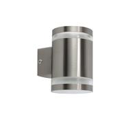 APPLIQUE LAMPADA DA PARETE ESTERNA LUCE 18W ACCIAIO 2700K 2xGU10 LUCE CALDA