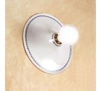 Applique lampada da parete in ceramica con piatto decorato rustica country retrò - Ø cm.30 - Verde