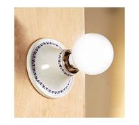 Applique lampada da parete in ceramica rustica country retrò - Ø cm.15 - Marrone