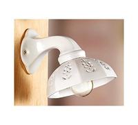 Applique lampada da parete in ceramica traforata rustica country retrò - Ø 20 cm