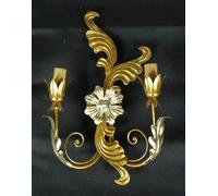 APPLIQUE LAMPADA DA PARETE LUCI LED FERRO BATTUTO FORGIATO ARGENTO E ORO ART.L43
