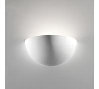 Applique lampada da parete mezza luna ceramica bianca moderna verniciabile per interni