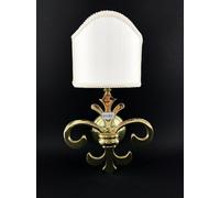 Applique Lampada GIGLIO FIORENTINO ottone lucido e pergamena a 1 luce E14
