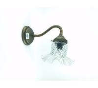 Applique lampada in ottone brunito snodabile con vetro trasparente direzionabile