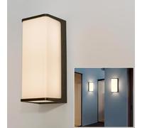 Applique Lampada LED 10W resa 100W, Lampada da parete Impermeabile IP65, Plafoniera interno/esterno per muro balcone giardino terrazza ingresso negozio villa hotel camera letto (Nero, Luce 4000K)