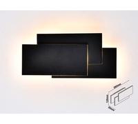 Applique Lampada LED da Muro 12W 3000K Carcassa Nera Rettangolare con Forme Sovr