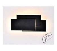Applique Lampada LED da Muro 12W 3000K Carcassa Nera Rettangolare con Forme Sovr