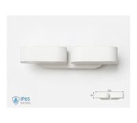 Applique Lampada LED da Muro Ovale 12W 3000K Carcassa Bianca con Doppia Testa Ru