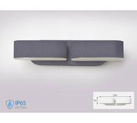 Applique Lampada LED da Muro Ovale 12W 3000K Carcassa Grigia con Doppia Testa Ru