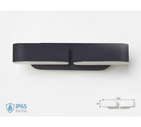 V-TAC VT-814 8293 Doppia Lampada LED Parete Muro Ovale 12W Nero Luce Calda 3000K