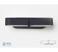 Applique Lampada LED da Muro Ovale 12W 3000K Carcassa Nera con Doppia Testa Ruot