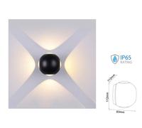 Applique Lampada LED da Muro Palla Sferica 4X1W 3000K Carcassa Nera