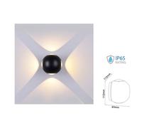 Applique Lampada LED da Muro Palla Sferica 4X1W 3000K Carcassa Nera