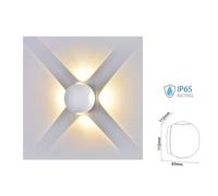 Applique Lampada LED da Muro Palla Sferica 4X1W 4000K Carcassa Bianca