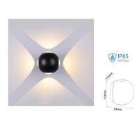 Applique Lampada LED da Muro Palla Sferica 4X1W 4000K Carcassa Nera
