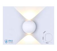 Applique Lampada LED da Muro Palla Sferica 6W 3000K Carcassa Bianca Doppio Fasc
